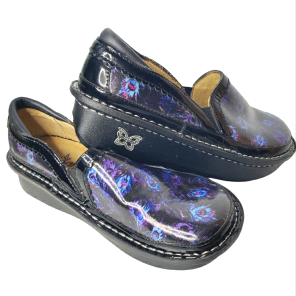Alegria Clog Debra Healthcare Teacher Vet-Tecs Dental Peacock Leather Orthotics